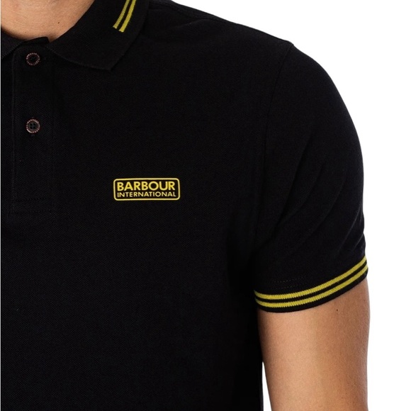 Barbour International Men's Essential Tipped Polo Shirt Black Size M - Picture 11 of 11